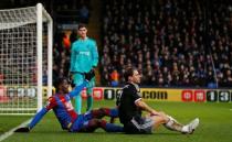 Football Soccer - Crystal Palace v Chelsea - Barclays Premier League - Selhurst Park - 3/1/16 Crystal Palace's Wilfried Zaha appeals after a challenge from Chelsea's Branislav Ivanovic Action Images via Reuters / John Sibley Livepic