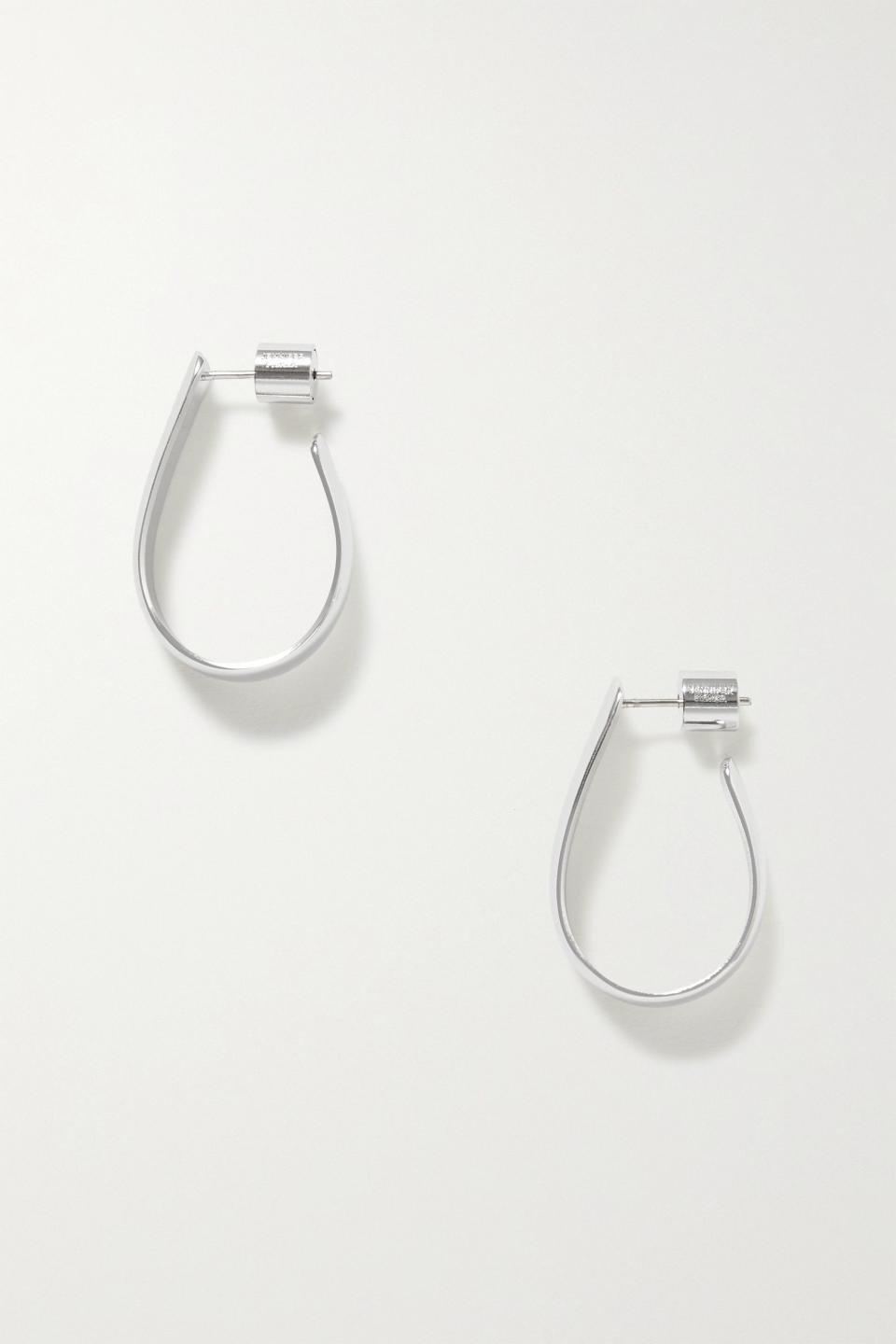 5) Small Petite Bolden Silver-Plated Hoop Earrings