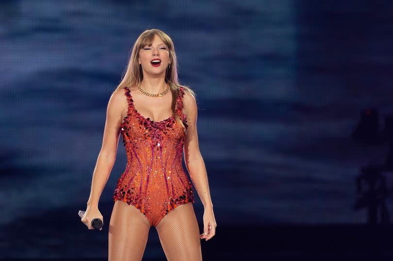 Taylor Swift performs at the Paris Le Defense Arena as a part of her Eras Tour concert in Paris, Thursday, May 9, 2024