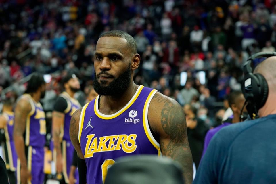 Los Angeles Lakers forward LeBron James was ejected (Carlos Osorio/AP) (AP)