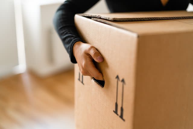 <p>Getty</p> A stock image of a moving box