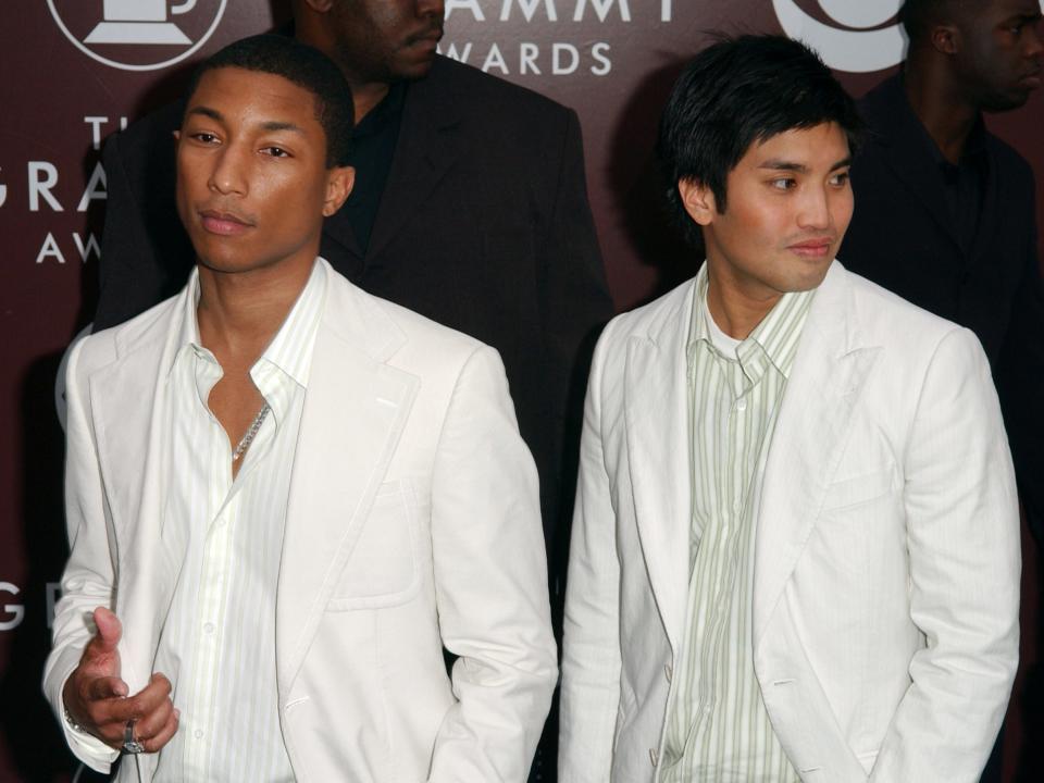 Pharrell Williams (left) and Chad Hugo (right) at the Grammy Awards