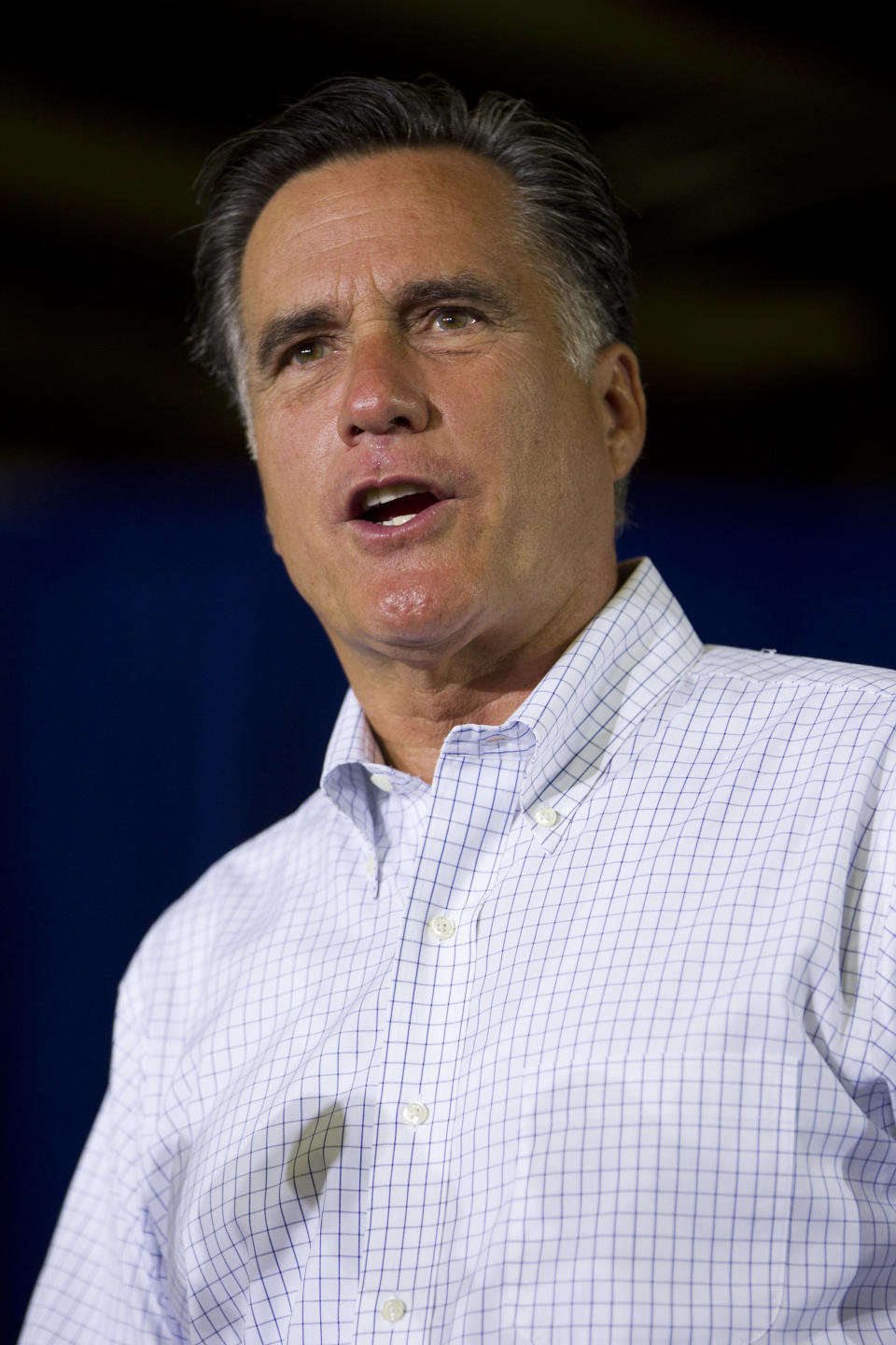 Republican presidential candidate, former Massachusetts Gov. Mitt Romney speaks during a campaign stop at Monterey Mills on Monday, June 18, 2012 in Janesville, Wis. (AP Photo/Evan Vucci)