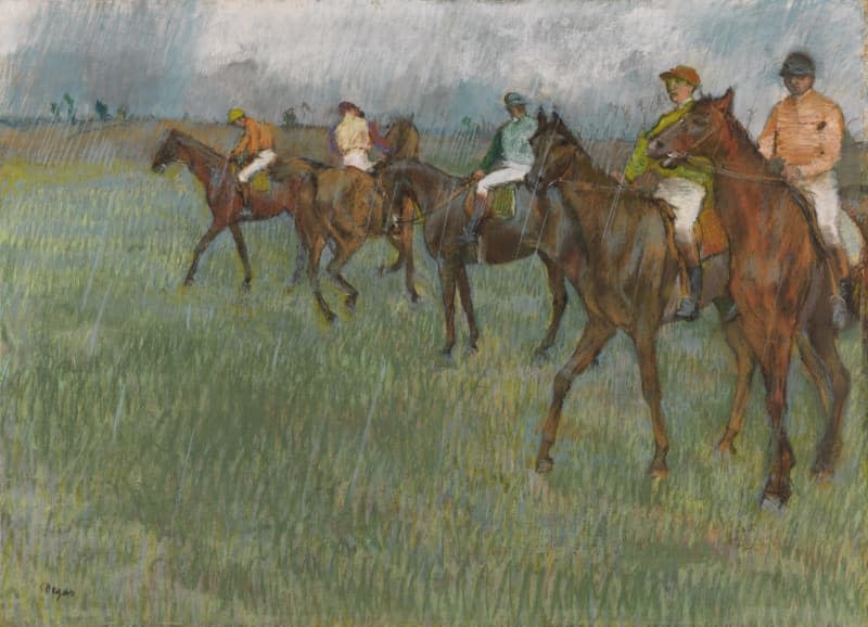 "Jockeys in the Rain" by Edgar Degas, c.1883-1886 which will feature in the Discovering Degas: Collecting in the Age of William Burrell exhibition at at the Burrell Collection in Glasgow. The 23 works from Sir William Burrell's collection will be displayed alongside around 50 paintings, works on paper and sculptures on loan from some of the UK and world's finest national and international collections. Csg Cic Glasgow Museums Collecti/PA Media/dpa
