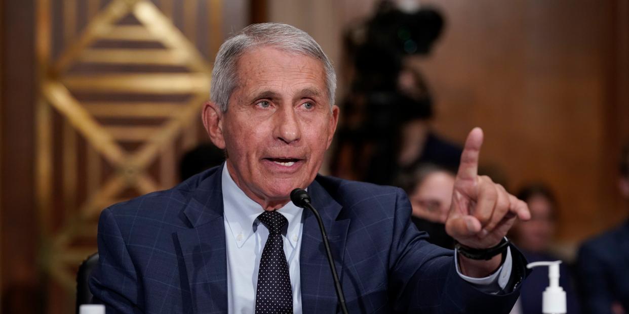 Dr. Anthony Fauci testifies before the Senate Health, Education, Labor, and Pensions Committee, on Capitol Hill in Washington, on July 20, 2021.