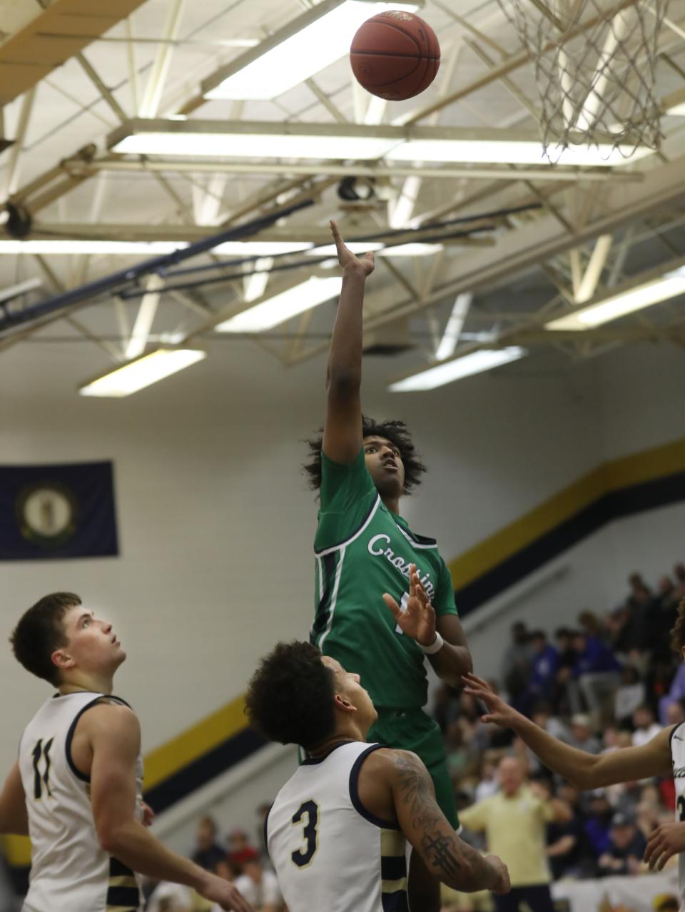 Great Crossing’s Vince Dawson III makes the shot against Fairdale in the semi finals of the 2023 King of the Bluegrass.
Dec. 22, 2023