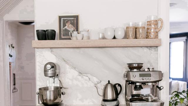 Modern Farmhouse Inspired Coffee Bar Station - The Crafted Sparrow