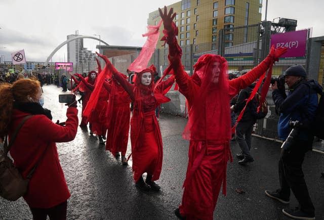 Red Rebels take part in a demonstration