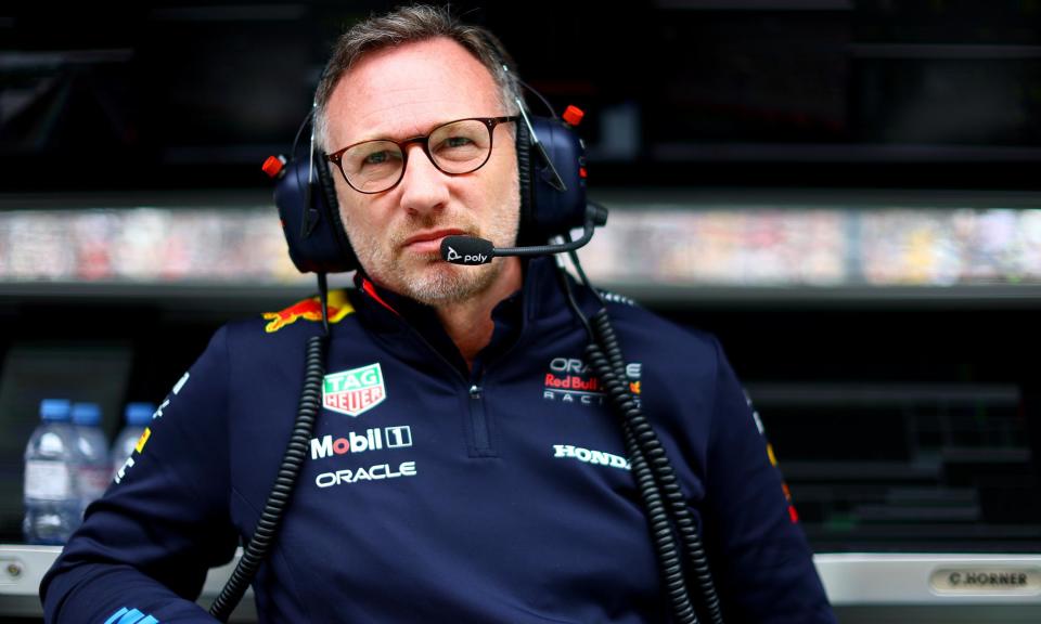 <span>Christian Horner said that rival team principal Toto Wolff should not be ‘focusing on drivers that are unavailable’ in reference to Max Verstappen.</span><span>Photograph: Mark Thompson/Getty Images</span>