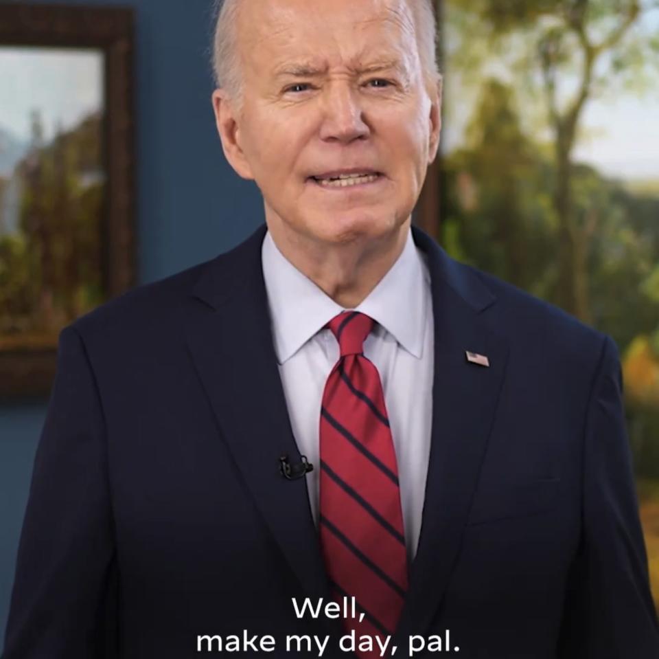 A screengrab from the Biden video
