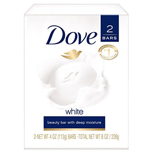Dove Beauty Bar, White 4 Ounce (Pack of 2)