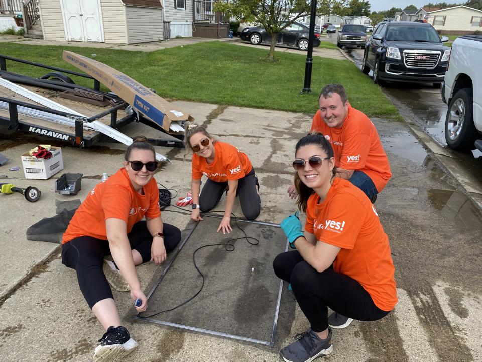 YES Communities team members are hard at work on the home renovation.