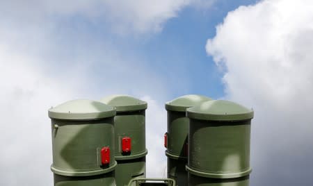 FILE PHOTO: A view shows S-400 surface-to-air missile system after its deployment near Kaliningrad