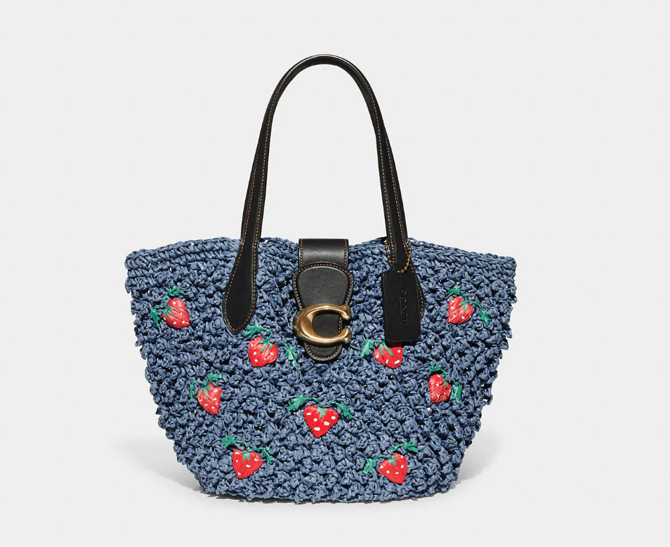 Small Tote With Strawberry Embroidery. Image via Coach Outlet.