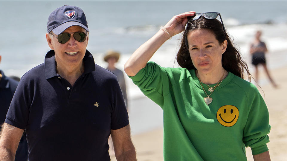 Two people pleaded guilty on Thursday to stealing the diary of Ashley Biden, shown here with her father, the president..