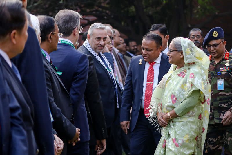 Sheikh Hasina, the newly elected Prime Minister of Bangladesh and Chairperson of Bangladesh Awami League, meets foreign observers and journalists at the Prime Minister's residence in Dhaka