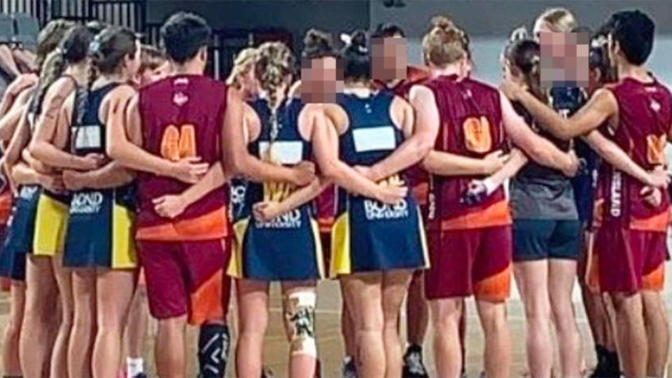 Pictured here, members of the The Queensland Suns U/17 all-boys netball side that won the state title.