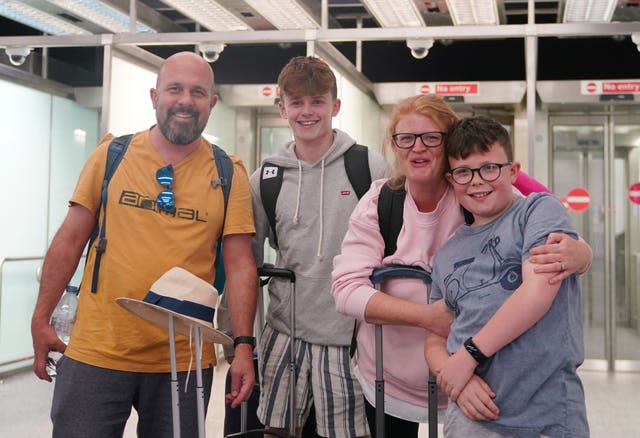 James and Clare Gorick, with their children Harry and Wilfie