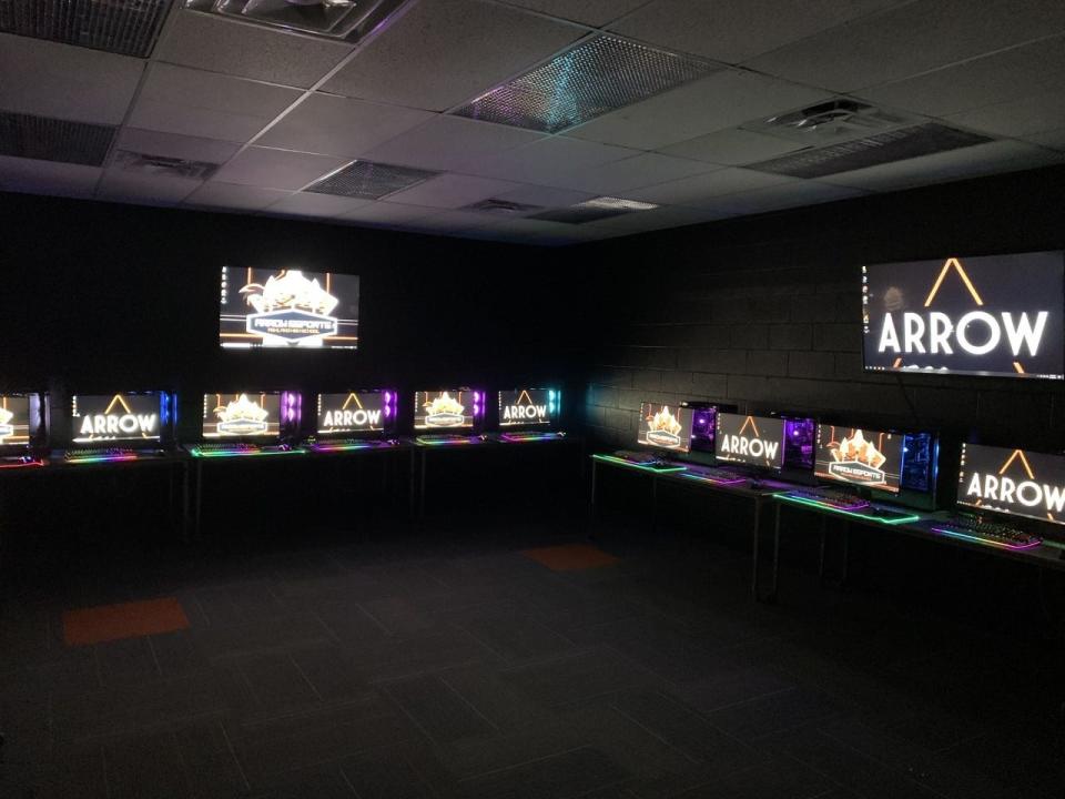 A computer lab at Ashland High School offers students in the esports program a place to hone their video gaming skills for competitive play.