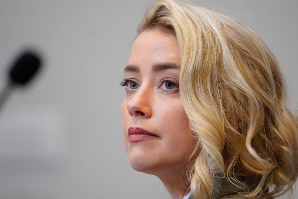 Amber Heard photographed at the Fairfax County Circuit Court in Virginia, US, where the multi-million dollar defamation trial is underway (Copyright The Associated Press All rights Reserved 2022)