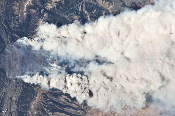 Smoke from Wyoming's Fontenelle FIre was visible aboard the International Space Station on June 27, 2012.