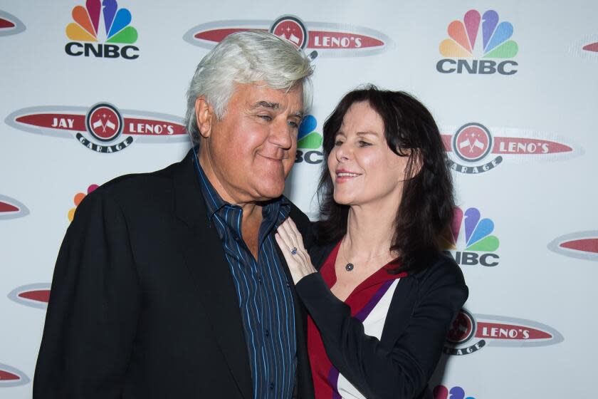 Jay Leno and Mavis Leno attend "Jay Leno's Garage" series launch party at The Press Lounge at Ink48 on Wednesday, Oct. 7, 2015, in New York. (Photo by Charles Sykes/Invision/AP)