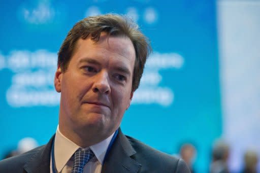 Britain's Chancellor of the Exchequer George Osborne attends the IMF/World Bank Annual Spring Meetings in Washington, DC. Britain will give $15 billion to the IMF crisis fund