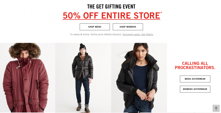 Check your favorite store's website — if it looks like this, then shop away. (Photo: Courtesy of Abercrombie and Fitch)
