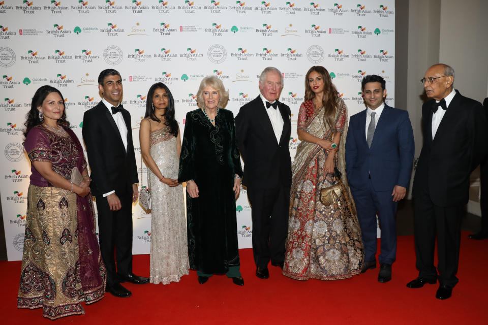 Prince Charles with home secretary Priti Patel, chancellor Rishi Sunak and Akshata Murthy as they attend a reception to celebrate the British Asian Trust at the British Museum, in London. Picture date: Wednesday February 9, 2022.