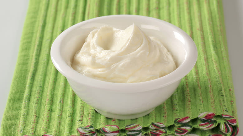 bowl full of cream cheese