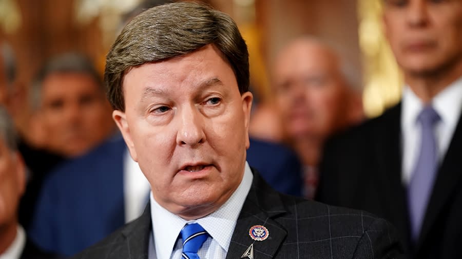 Rep. Michael D. Rogers (R-Ala.) addresses reporters during a press conference on Tuesday, August 31, 2021 to discuss holding the Biden administration accountable for the withdrawal from Afghanistan.