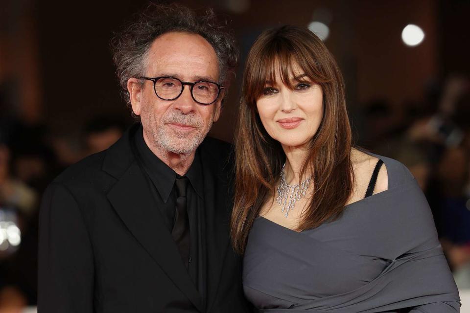 <p>Vittorio Zunino Celotto/Getty Images</p> Tim Burton and Monica Bellucci at the premiere of <em>Diabolik Chi Sei?</em> in Rome on Oct. 19, 2023