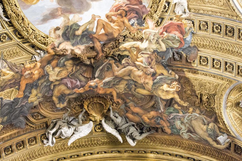 Shot of a fresco - the triumph of the Name of Jesus in the Church of the Gesu in Rome, Italy