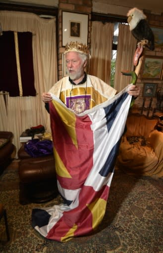 Paul Delprat's homemade kingdom is filled with monarchical and historical paraphernalia