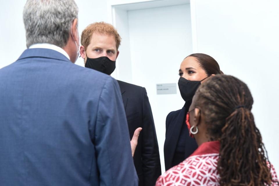 The Sussexes chatting with Mayor of New York Bill de Blasio and First Lady Chirlane McCray (Office of the Mayor of New York/PA) (PA Media)