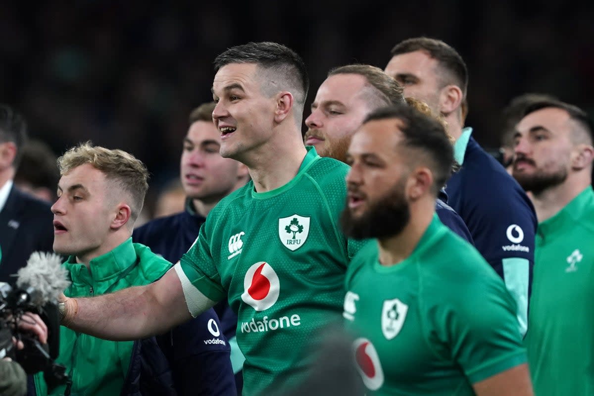 Johnny Sexton and Ireland celebrated a Grand Slam triumph (Brian Lawless/PA) (PA Wire)
