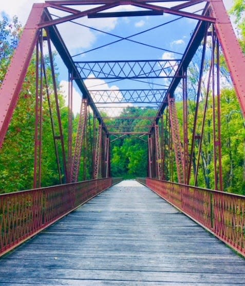 The Warren “through truss” bridge in McCloud Nature Park originally built 1913.