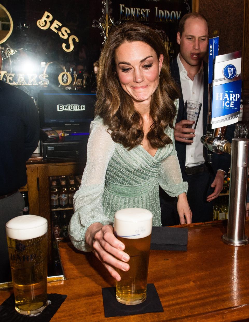 Kate Middleton serves beer in Ireland