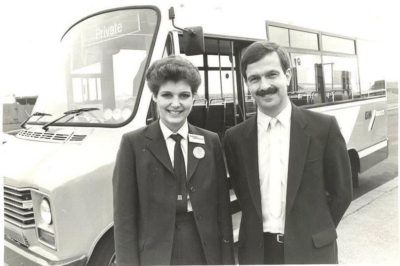 Denise Harrison is her early bus driving days