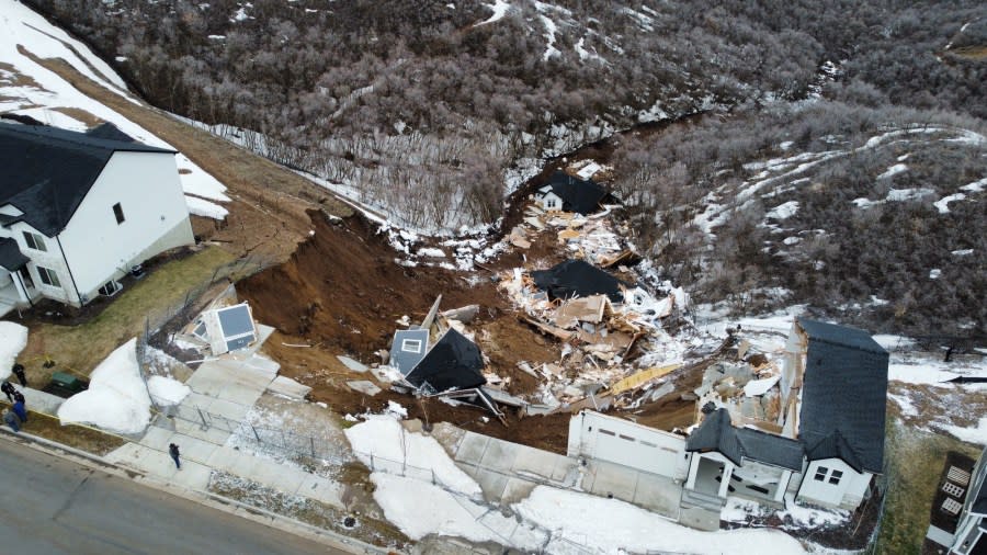 Two houses collapsed from sliding in Draper on Apr. 22, 2023.(Courtesy of Jason Middaugh)