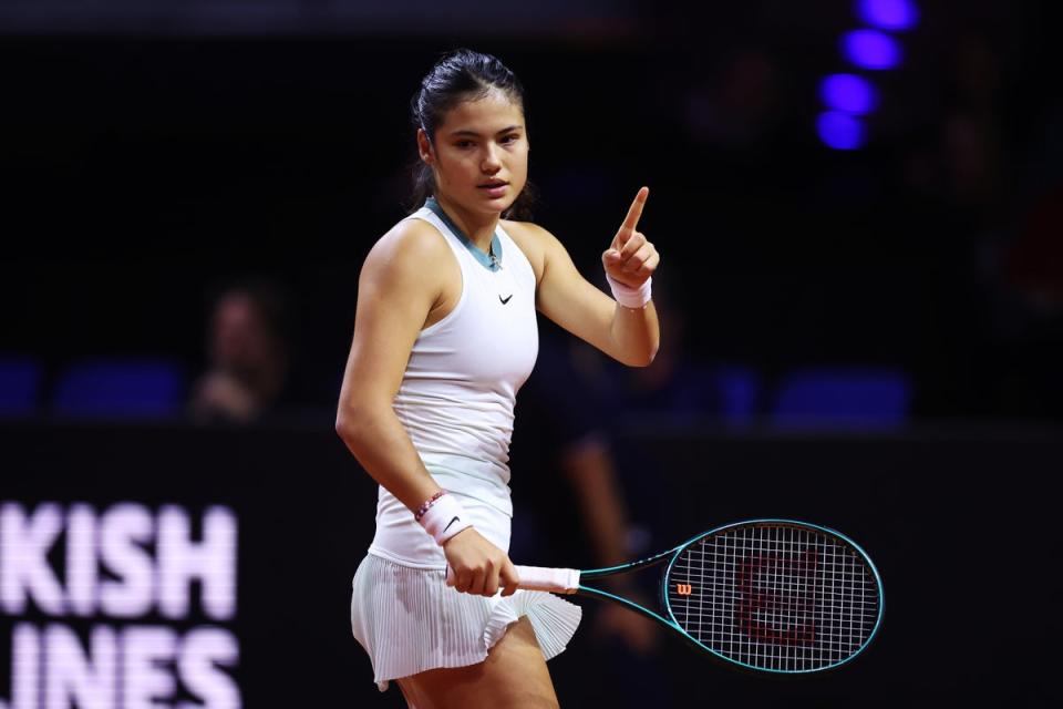 Emma Raducanu is in action at the Madrid Open  (Getty Images)