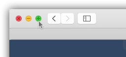 Green + button on an OS X Yosemite window