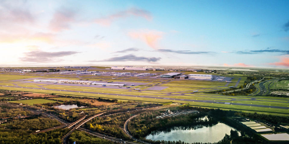 An artist's impression of what the third runway at Heathrow would look like (Picture: PA)