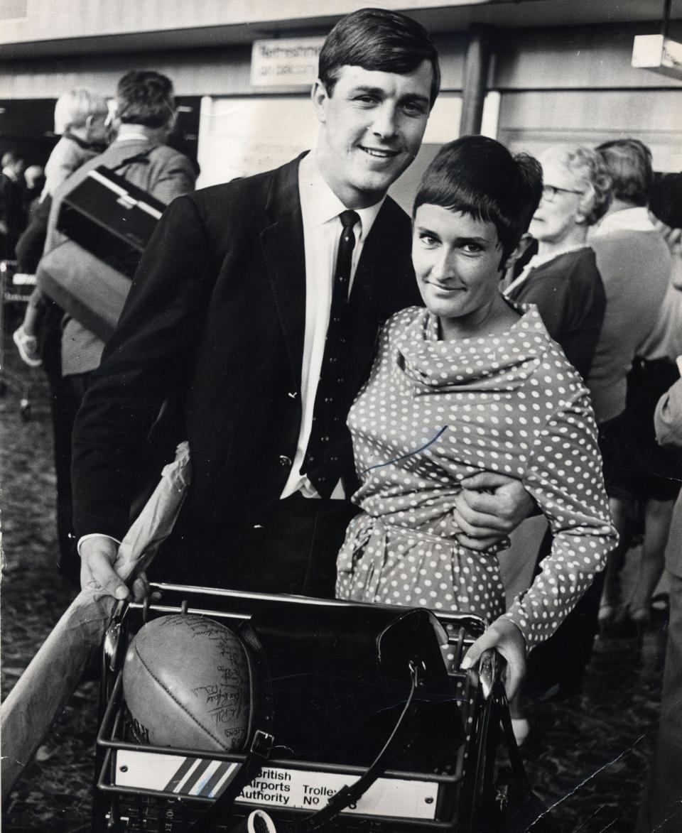 Barry John with his future wife Janet Talfan Davies, pictured in 1968