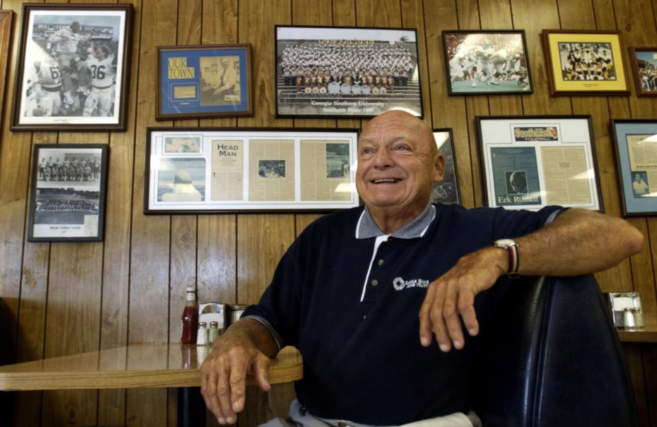 Former Georgia Southern head coach and longtime UGA defensive coordinator Erk Russell in this file photo.