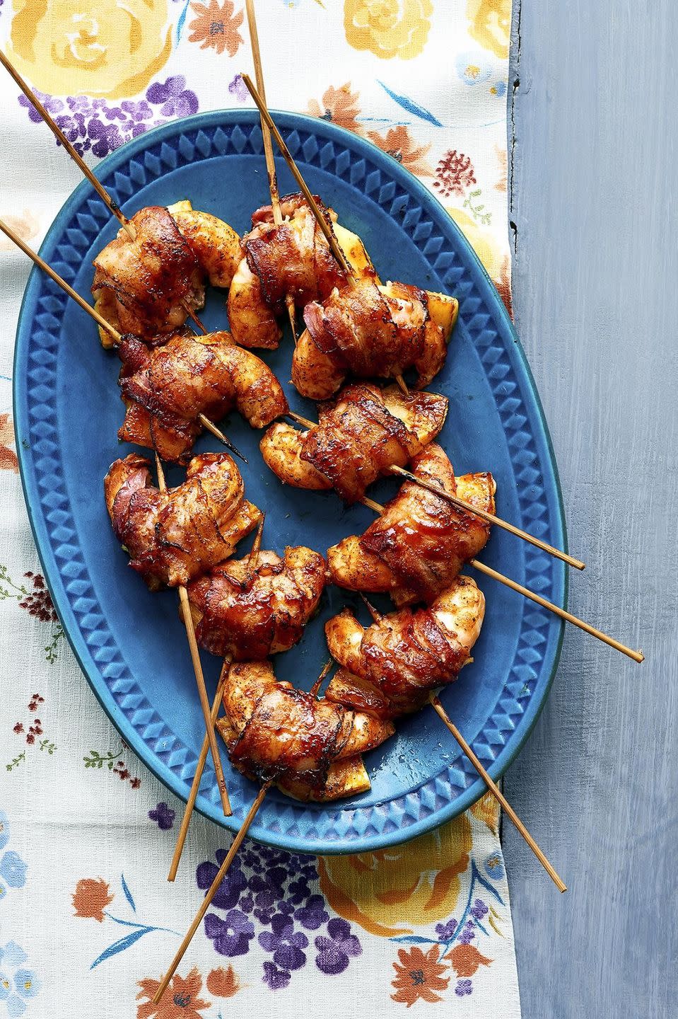 fathers day appetizers bacon shrimp skewers