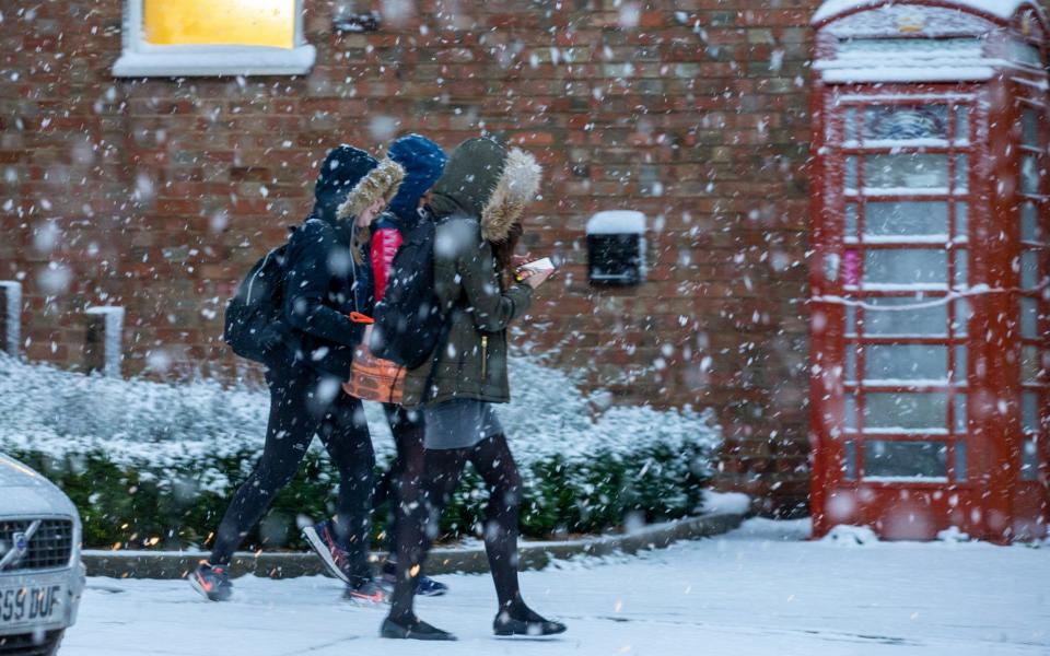 The village of Haddenham in Cambridgeshire on Friday morning with a covering of snow as the wintery weather arrived in the south of the country. - GEOFF ROBINSON PHOTOGRAPHY 