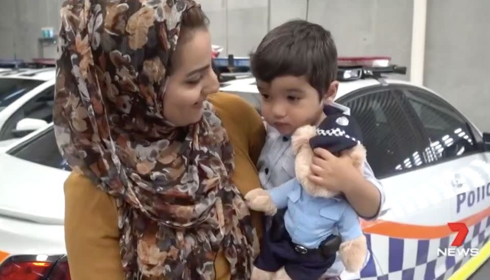 Mum Sehar with little Zac, who had gone lifeless after choking on a grape. Source: 7 News