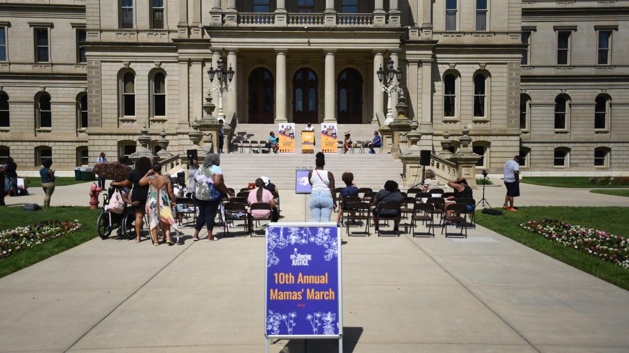 Rallygoers attend the 2022 Womxn v. Wade protest Wednesday, June 15, 2022, at the State Capitol.