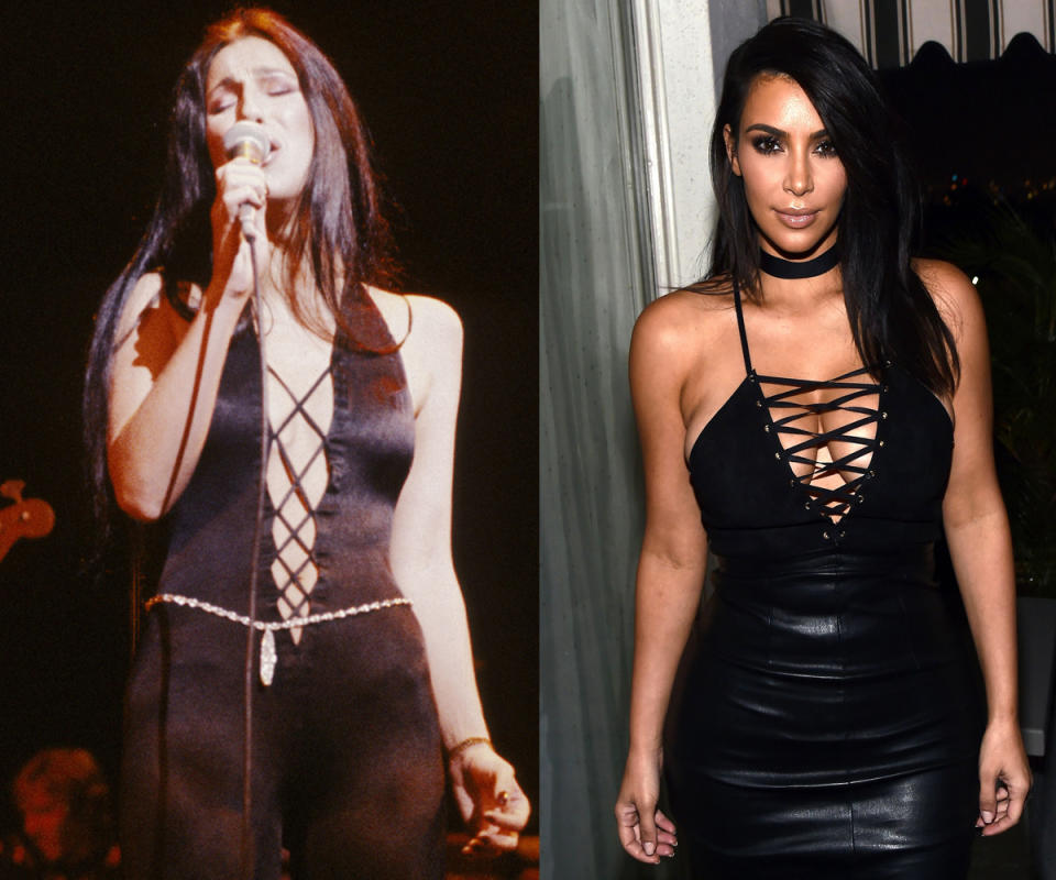 The lace-up style worn by West years after Cher proves that all trends are cyclical